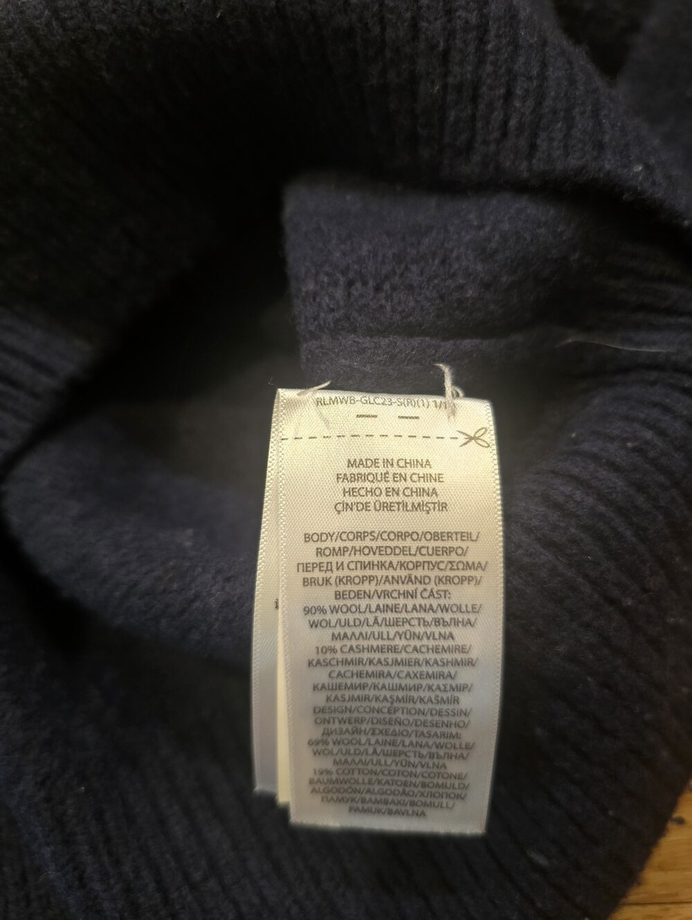 🐻 Polo by Ralph Lauren Navy Wool Cashmere Crewneck Sweater with Bear Intarsia S - Picture 16 of 16